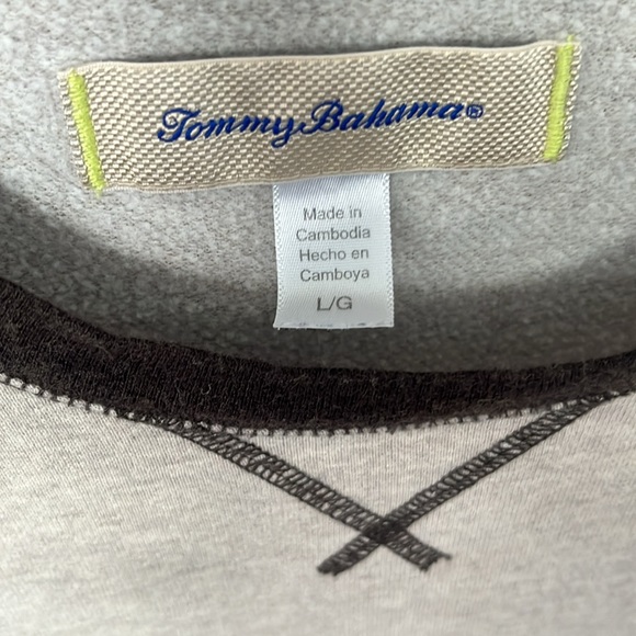 🏝️TOMMY BAHAMA PULLOVER SIZE L TAN & BROWN NWOT EXCELLENT CONDITION! - Picture 3 of 6